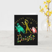 Making Srits Bright Christmas Retro Groovy Christm カード (黄色い花)