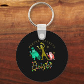 Making Srits Bright Christmas Retro Groovy Christm キーホルダー (正面)