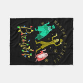 Making Srits Bright Christmas Retro Groovy Christm フリースブランケット (正面(横))