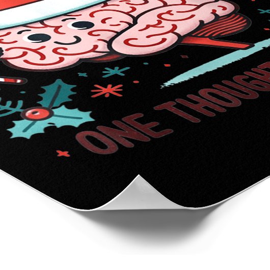 Making Srits Bright Funny Brain Christmas Mental H ポスター (角)