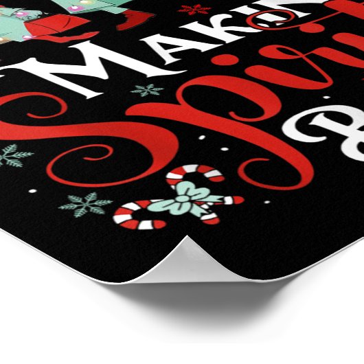 Making Srits Bright Funny Retro Ghost Christmas Co ポスター (角)
