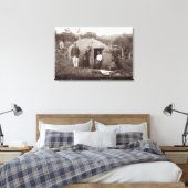 Making Tappa, a先住民布, c.1875 (セピア写真) キャンバスプリント (インサイチュ (寝室))