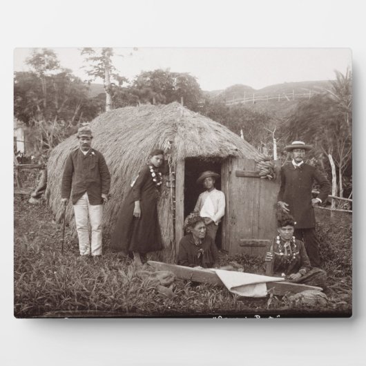 Making Tappa, a先住民布, c.1875 (セピア写真) フォトプラーク (正面)