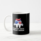 Making Teeth Great Again Funny Teeth Trump Hair コーヒーマグカップ (左)
