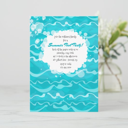 Making Waves Poolパーティの招待状 招待状 (スタンド正面)