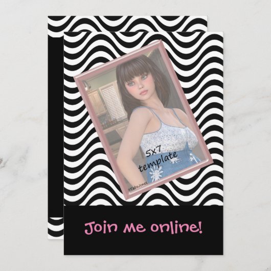 Making Waves Sweet 16ライブストリーム誕生日 招待状 (正面/裏面)