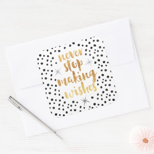 Making Wishes引用文 スクエアシール (封筒)