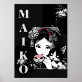 MAKO Maiko Geisha Cherry Blossoms Japanese ポスター (正面)