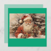 MAKOM1000- Vintage Santa Claus Art シーズンカード (正面/裏面)