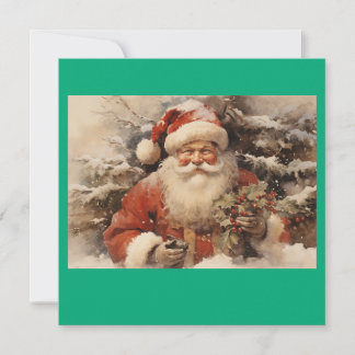 MAKOM1000- Vintage Santa Claus Art シーズンカード