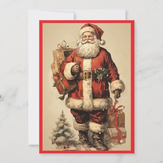 MAKOM1000- Vintage Santa Claus Postcard シーズンカード (正面)