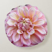 Makroaufnahme einer rosa Dahlie ラウンドクッション (裏面)