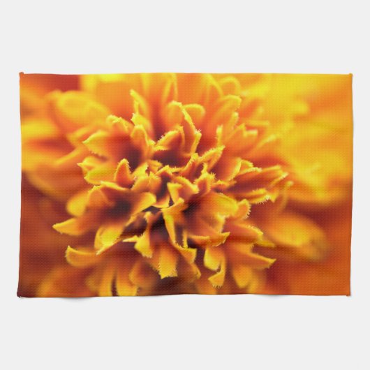 Makrofoto der Studentenblume キッチンタオル (横)