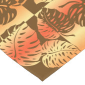 Makua Monsteraの熱帯ハワイのストライプのなブレンド ショートテーブルランナー (コーナー)