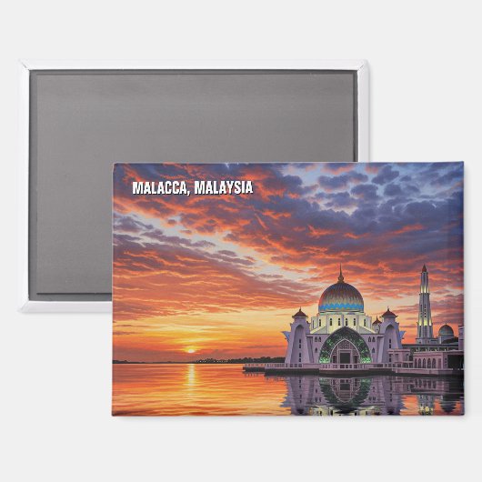 Malacca Straits Mosque Malaysia Postcard マグネット (正面/裏面)