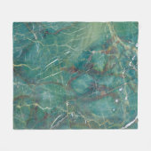 Malachite緑大理石テクスチャ、詳細構造o フリースブランケット (正面(横))