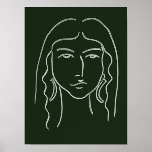 Malachite Portrait with Long Hair ポスター