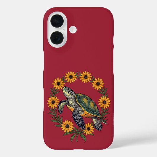 Malaclemys Terrapin And Black Eyed Susan Flowers Case-Mate iPhoneケース (裏面)