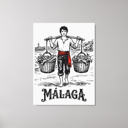 Malagaへようこそ 5: El Cenachero キャンバスプリント (正面)