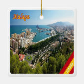 MALAGA,スペイン,ヨーロッパのzES032パノラマ セラミックオーナメント (裏面)