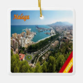 MALAGA,スペイン,ヨーロッパのzES032パノラマ セラミックオーナメント (正面)