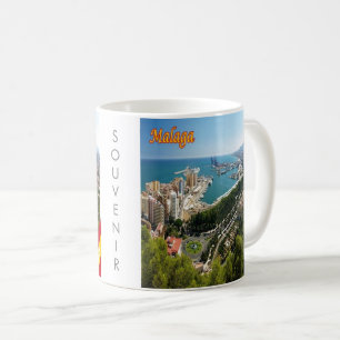 MALAGA、スペイン、ヨーロッパ、コーヒーMのzES032パノラマ コーヒーマグカップ