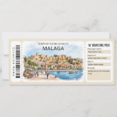 Malaga Spain Trip Boarding Pass Ticket 招待状 (正面)