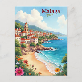 Malaga Spain Watercolor Painting Travel  watercolo ポストカード