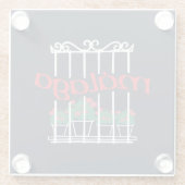 Malaga, window with flowers ガラスコースター (裏面)