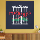 Malaga, window with flowers キャンバスプリント (インサイチュ (リビング))