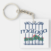 Malaga, window with flowers キーホルダー (正面)
