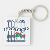 Malaga, window with flowers キーホルダー (裏面)