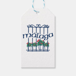 Malaga, window with flowers ギフトタグ