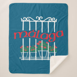Malaga, window with flowers シェルパブランケット