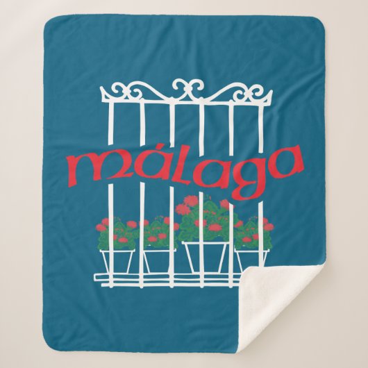 Malaga, window with flowers シェルパブランケット (正面)