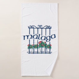 Malaga, window with flowers バスタオル