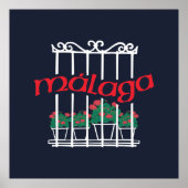 Malaga, window with flowers ポスター (正面)