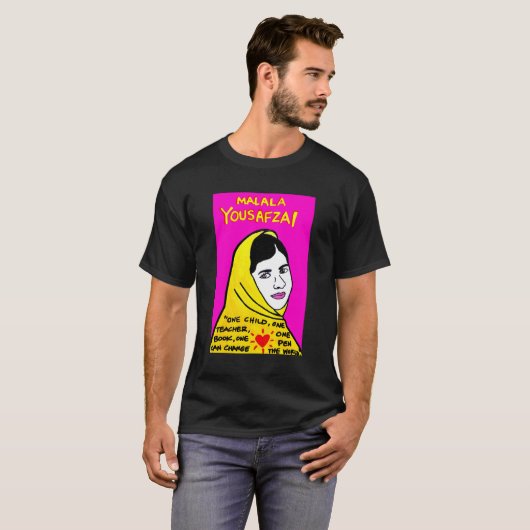 Malala Yousafzai Pop Folk Art friends Tシャツ (正面フル)