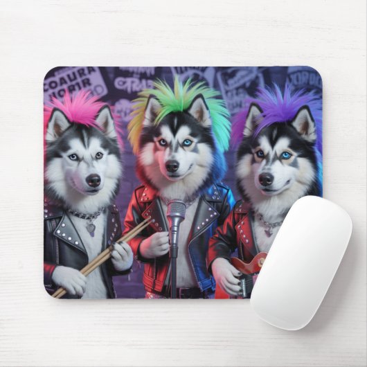 Malamute Punk Rockers Mousepad マウスパッド (マウス)