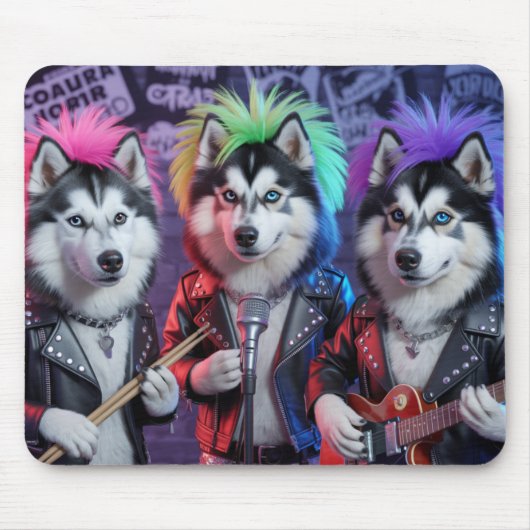 Malamute Punk Rockers Mousepad マウスパッド (正面)