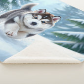 Malamute Pup in the Snow シェルパブランケット (3/4)