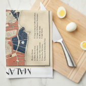 Malandrosリオの地図のふきん キッチンタオル (四つ折り)