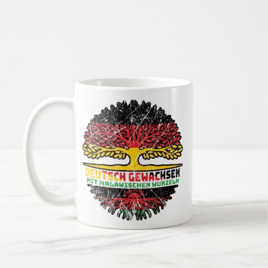 Malawi Malawisch Deutsch Deutschland Baum Wurzel コーヒーマグカップ (左)