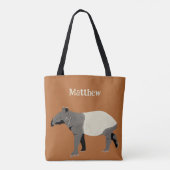 Malayan or Asian Tapir Animal Illustration トートバッグ (裏面)