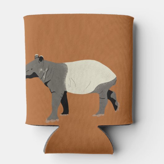 Malayan or Asian Tapir Illustration Personalized 缶クーラー (裏面)