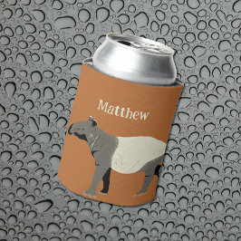 Malayan or Asian Tapir Illustration Personalized 缶クーラー