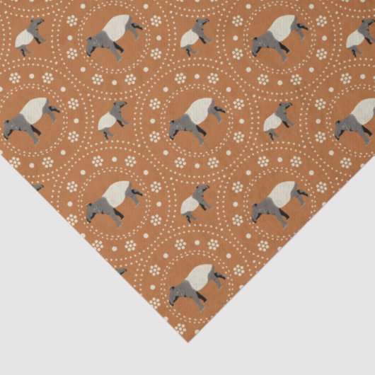 Malayan or Asian Tapir Patterned Cinnamon Orange 薄葉紙 (詳細)
