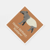 Malayan or Asian Tapir Personalized Party スタンダードランチョンナプキン (角)