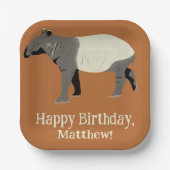 Malayan or Asian Tapir Personalized Party ペーパープレート (正面)