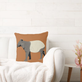 Malayan Tapir Animal Graphic Cinnamon Orange クッション